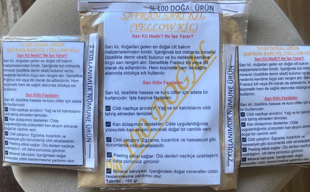 Doğal Kil Maskesi Sarı Kil Yellıw Clay - Görsel 2