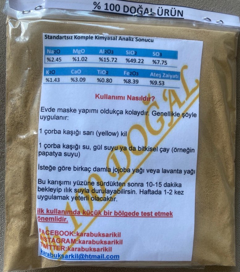 Doğal Kil Maskesi Sarı Kil Yellıw Clay - Görsel 5