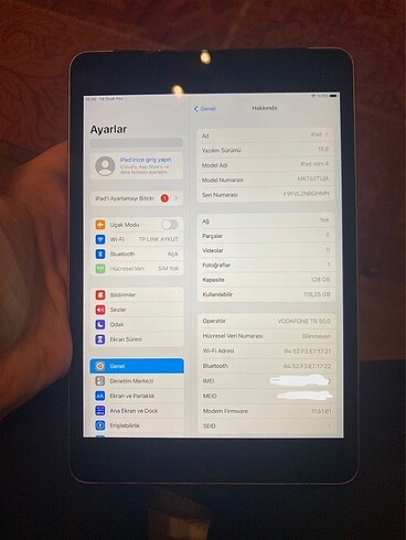 İpad mini 4 128gb sıfır gibi çiziksiz