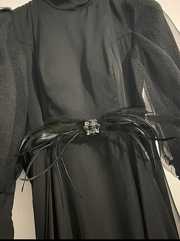 Diğer Tüllü siyah tesettür abiye elbise