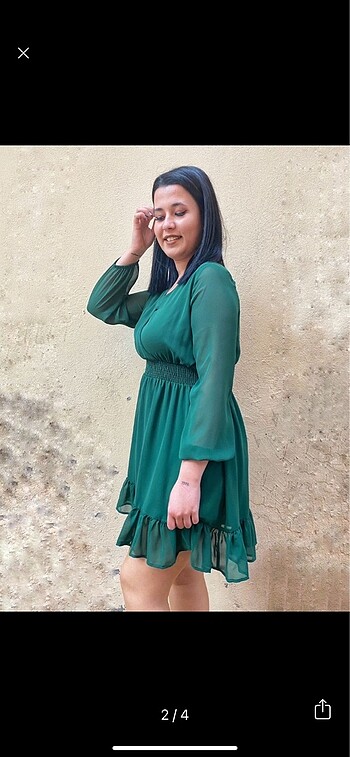 xl Beden yeşil Renk Yeşil kısa elbise