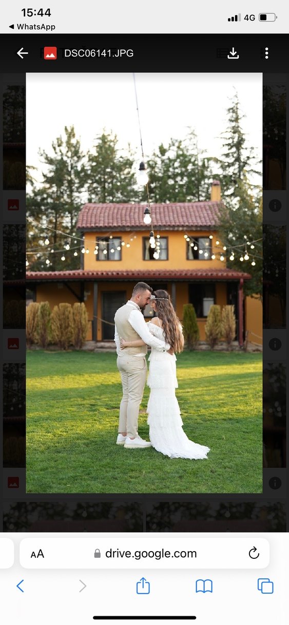 Bohem Tarzı Beyaz Uzun A-Line Gelinlik - Görsel 2