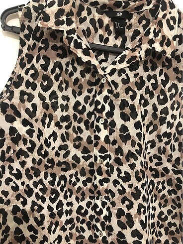 H&M H&M Leopar Desen, Şifon Kolsuz Yazlık