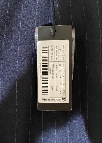 Lacivert Çizgili Pilili Kadın yüksek bel Kumaş Pantolon - Görsel 3