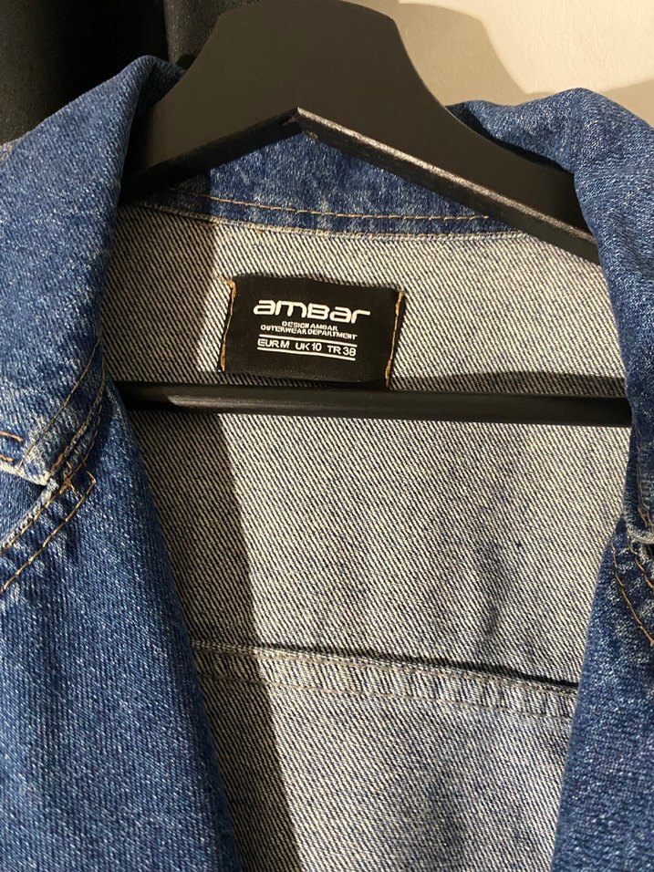 İnce Kemerli Mavi Denim Ceket - Görsel 2