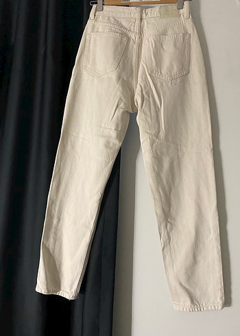 Beyaz Kadın Regular Fit Kot Pantolon - Görsel 3