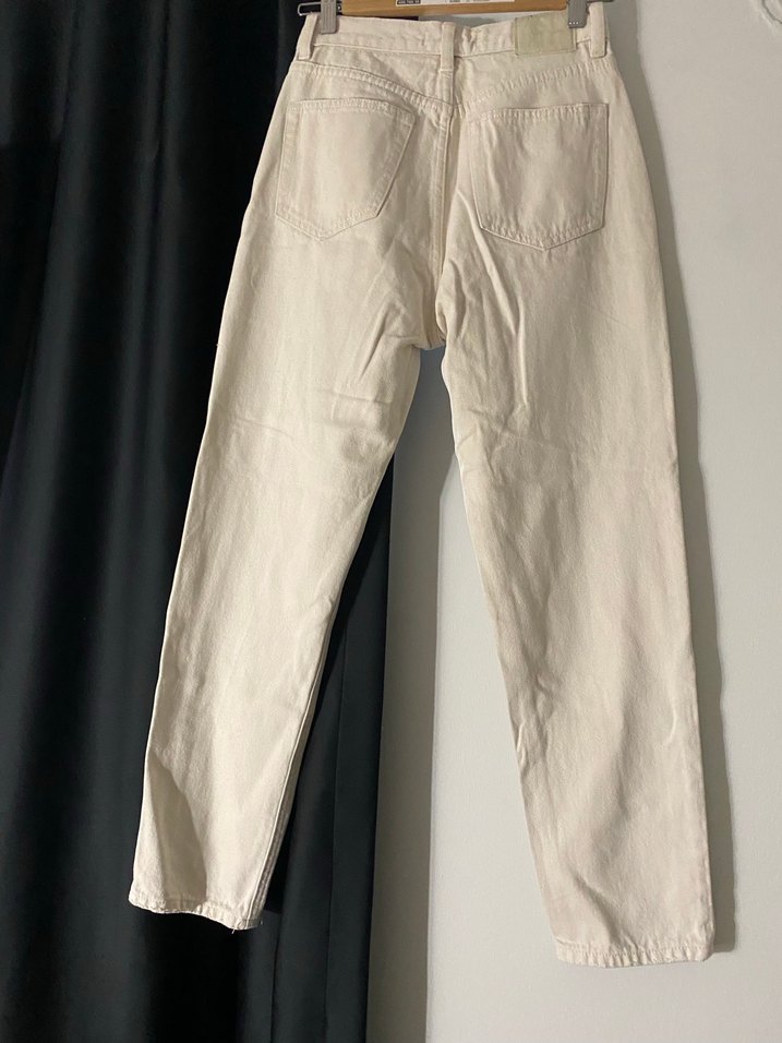 Beyaz Kadın Regular Fit Kot Pantolon - Görsel 3