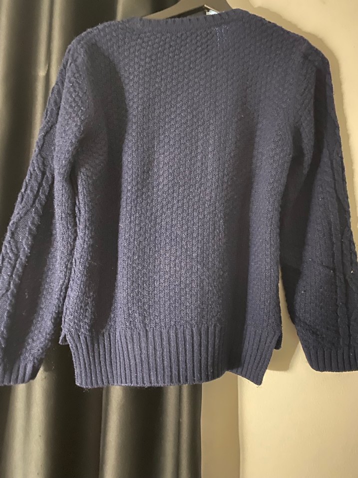 Lacivert Örgü Kadın Kazak - Görsel 3