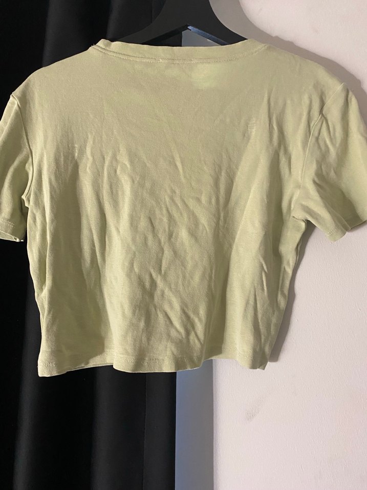 pastel yeşil Kısa Kollu Kadın Tişört - Görsel 3