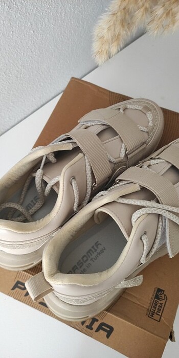 40 Beden camel Renk pasomia sneaker kadın ayakkabı