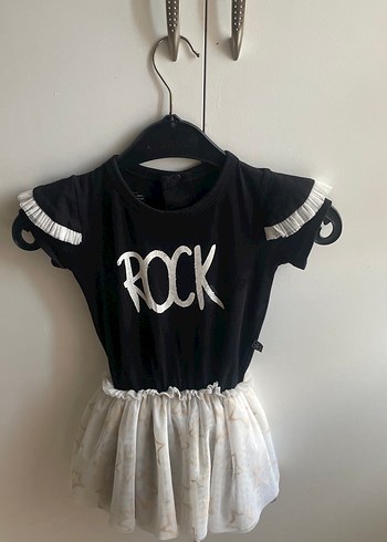 Kız Çocuk Siyah Rock Punk Elbise