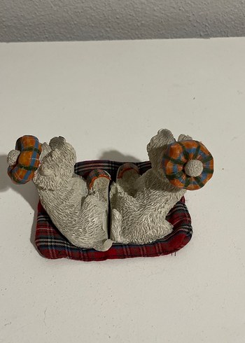 Ekose Şapkalı Gri Köpek Biblo - Görsel 2