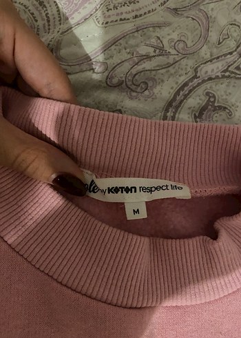 Koton Pembe Baskılı Oversize Kadın Sweatshirt