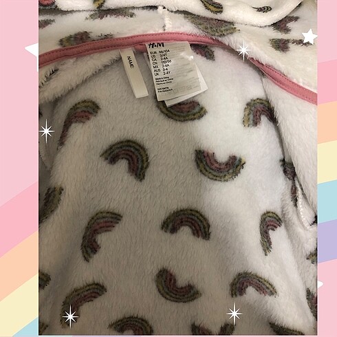 4 Yaş Beden beyaz Renk H&M BEBEK SABAHLIK
