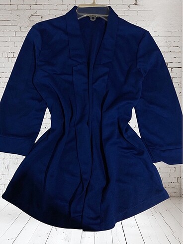 s Beden lacivert Renk KOTON YAKA KAT BLAZER CEKET