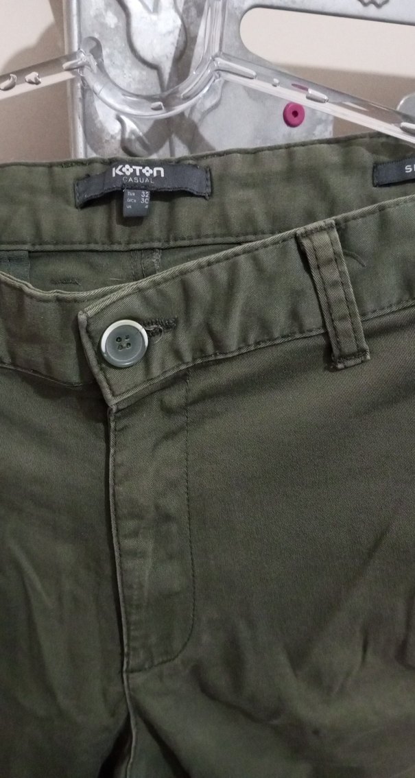 Düğmeli Yeşil Erkek Rahat Pantolon - Görsel 2