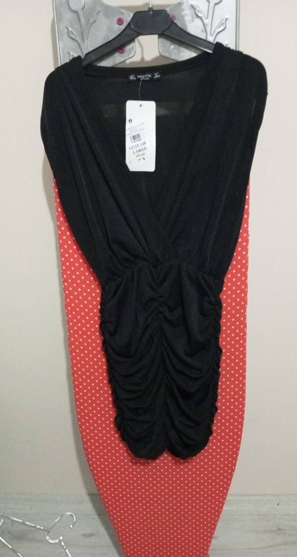 Siyah Mini Elbise - Görsel 2