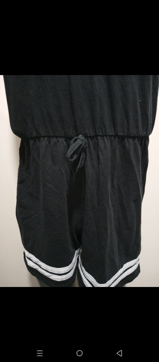 Siyah Spor Kısa Tulum - Görsel 4