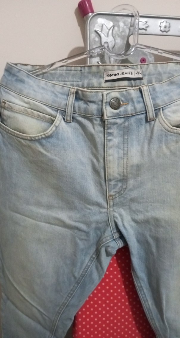 Mavi Düğmeli Erkek Kot Pantolon - Görsel 3