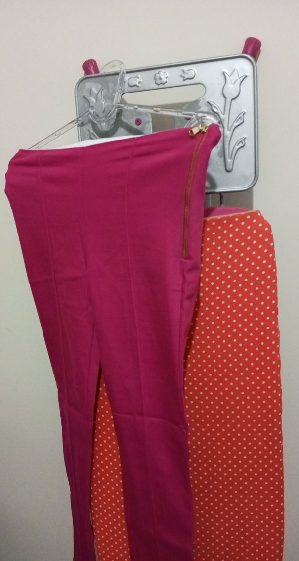 Kadın Fuşya Fermuarlı Tayt Pantolon - Görsel 2