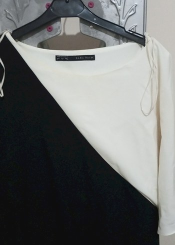 Beyaz Siyah Midi Elbise - Görsel 2