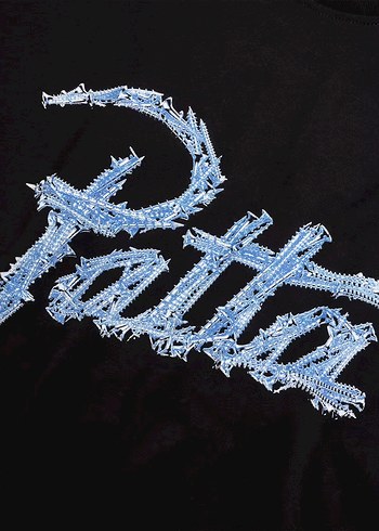 Patta Siyah Pamuklu Oversize Tişört - Görsel 4