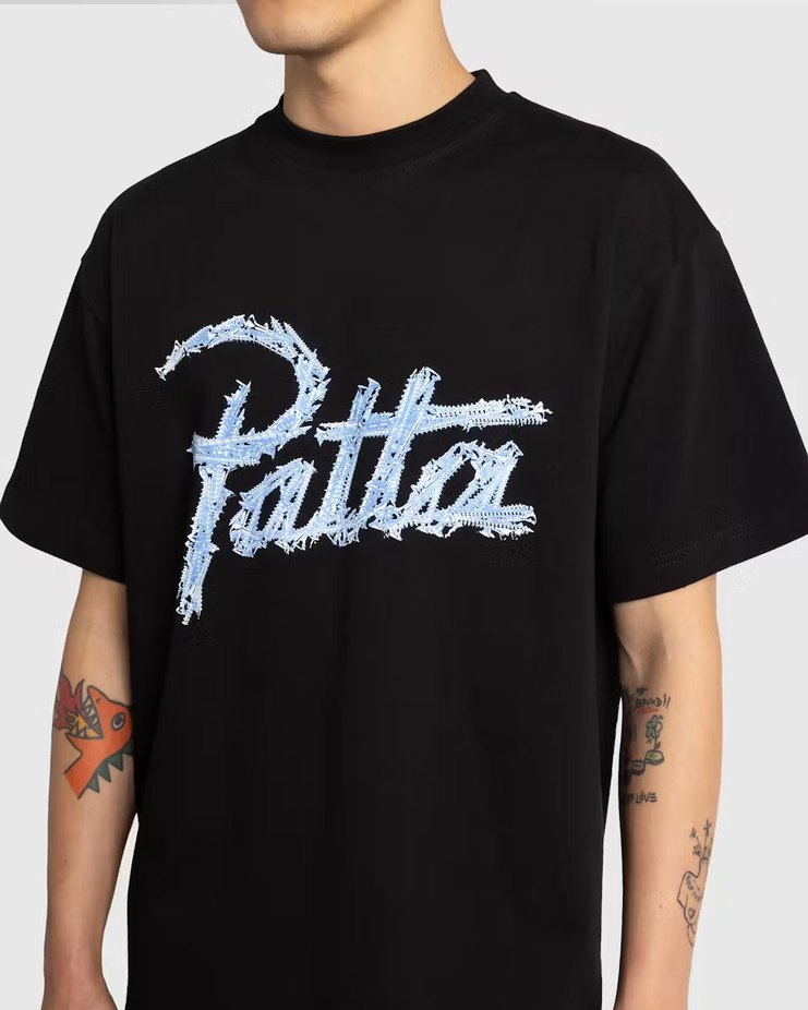 Patta Siyah Pamuklu Oversize Tişört - Görsel 3