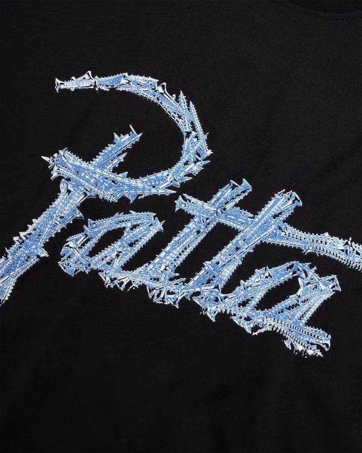 Patta Siyah Pamuklu Oversize Tişört - Görsel 4