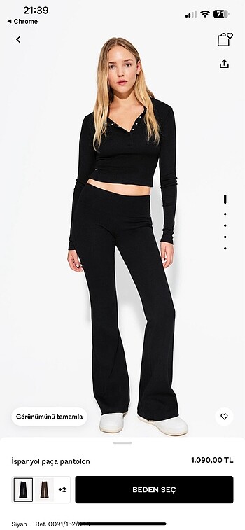 l Beden siyah Renk Bershka İspanyol Tayt