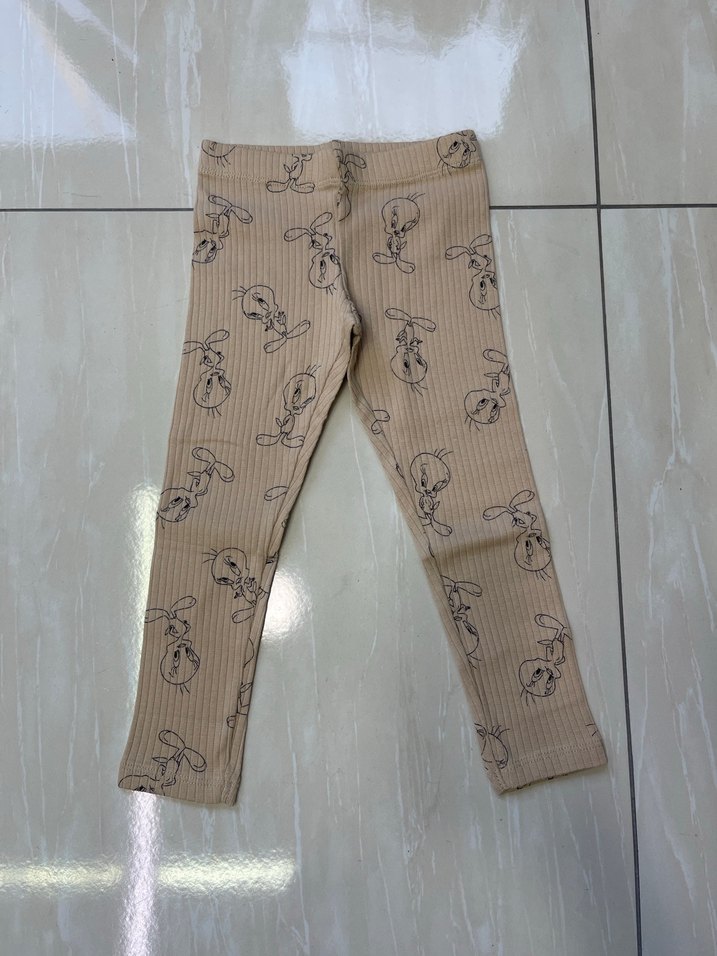 H&M Bej Baskılı Pamuklu Çocuk Taytı — görsel 2/3