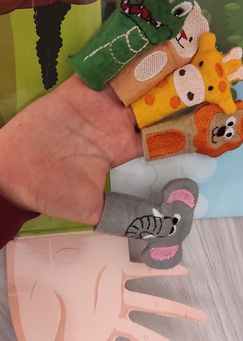 Renkli Hayvan Parmak Kuklaları Seti - Görsel 2