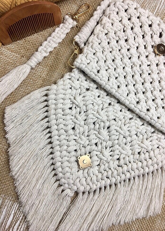 Makrome çanta / macrame bag - Görsel 4