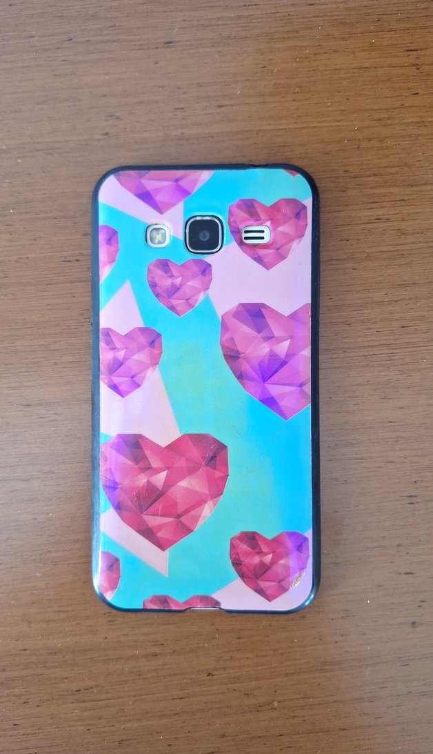 Samsung J3 Parlak Kalp Desenli Telefon Kılıfı - Görsel 3