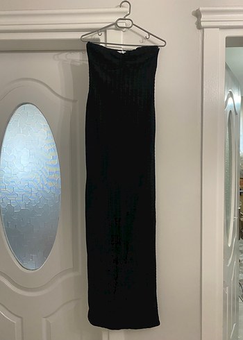 Siyah straplezTriko Elbise - Görsel 2