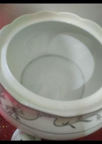 Çiçek Desenli Beyaz Sofra Takımı porselen - Görsel 2