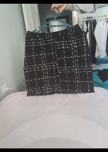 Zara tüvit kumaş mini dokuma etek