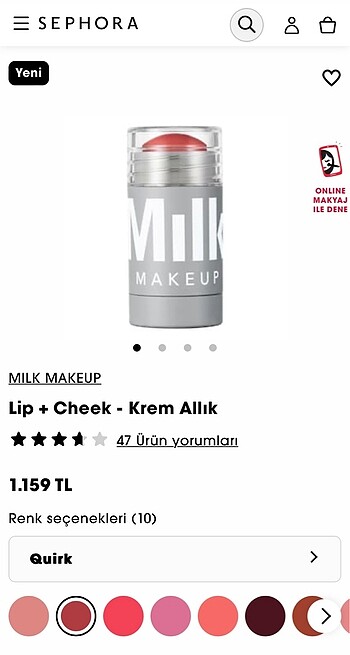  Beden Renk Milk lip&cheek