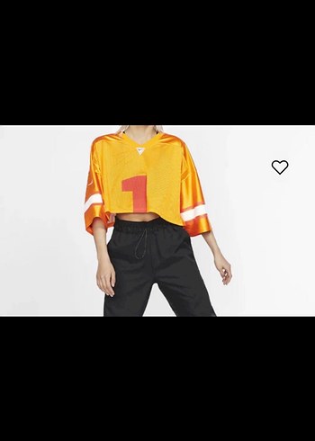 Nike Sarı Parlak Crop Top Velcro Detaylı