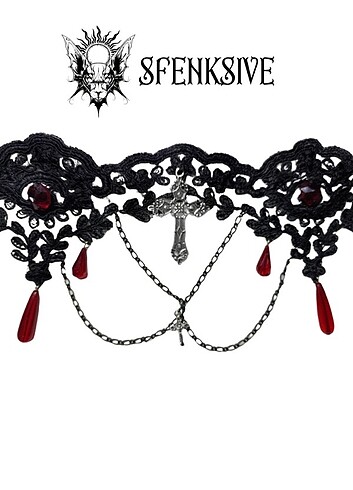 Beden Victorian goth dantel kolye