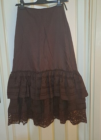 Kahverenginde abiye etek - Görsel 2