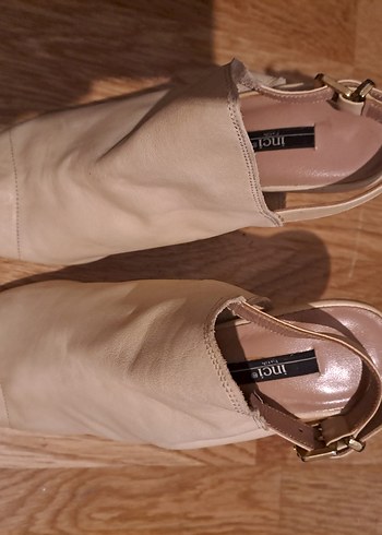 Bej Deri Tokalı Stiletto - Görsel 2