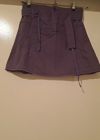 Mor Kemerli Midi Mini Etek - Görsel 2