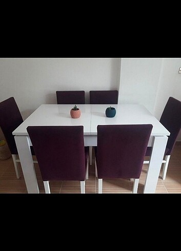 Açılabilir yemek masası ve 6 adet sandalye.#yemek masası #sandal