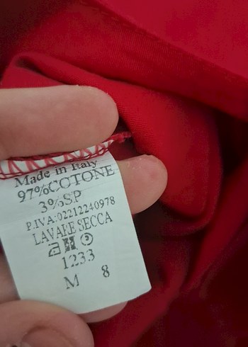 Kırmızı V Yaka Kemer Detaylı Kalem Elbise - Görsel 6