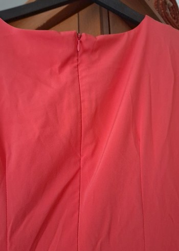 Pembe Drapeli Midi Abiye Elbise - Görsel 5