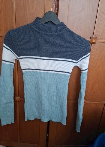 Kadın Boğazlı Triko Kazak - Görsel 4