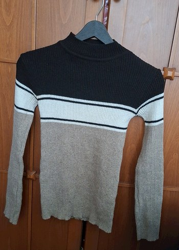 Kadın Boğazlı Triko Kazak - Görsel 2