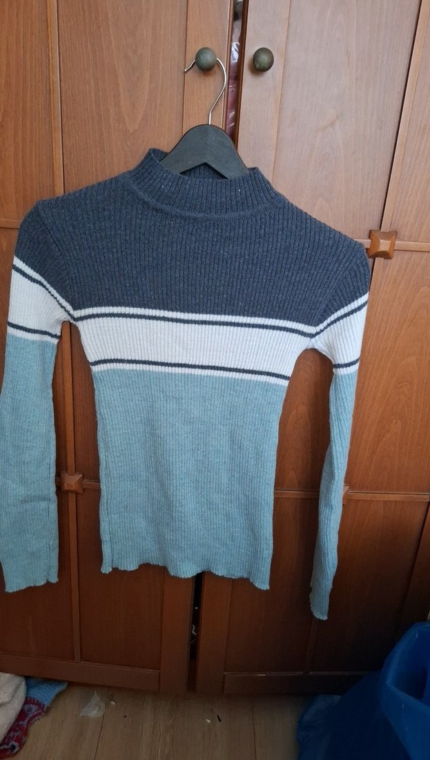 Kadın Boğazlı Triko Kazak - Görsel 4