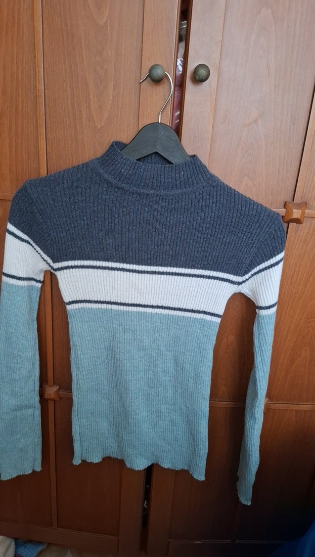 Kadın Boğazlı Triko Kazak - Görsel 5