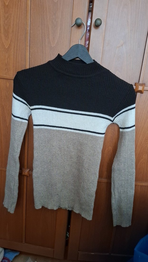 Kadın Boğazlı Triko Kazak - Görsel 2